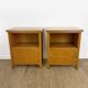 Pair of bedside tables blond wood and vinyl Jantzi 1966