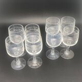 Chiseled crystal aperitif glasses with flower pattern
