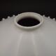 Fringed opal white glass pendant lampshade with scalloped edge.