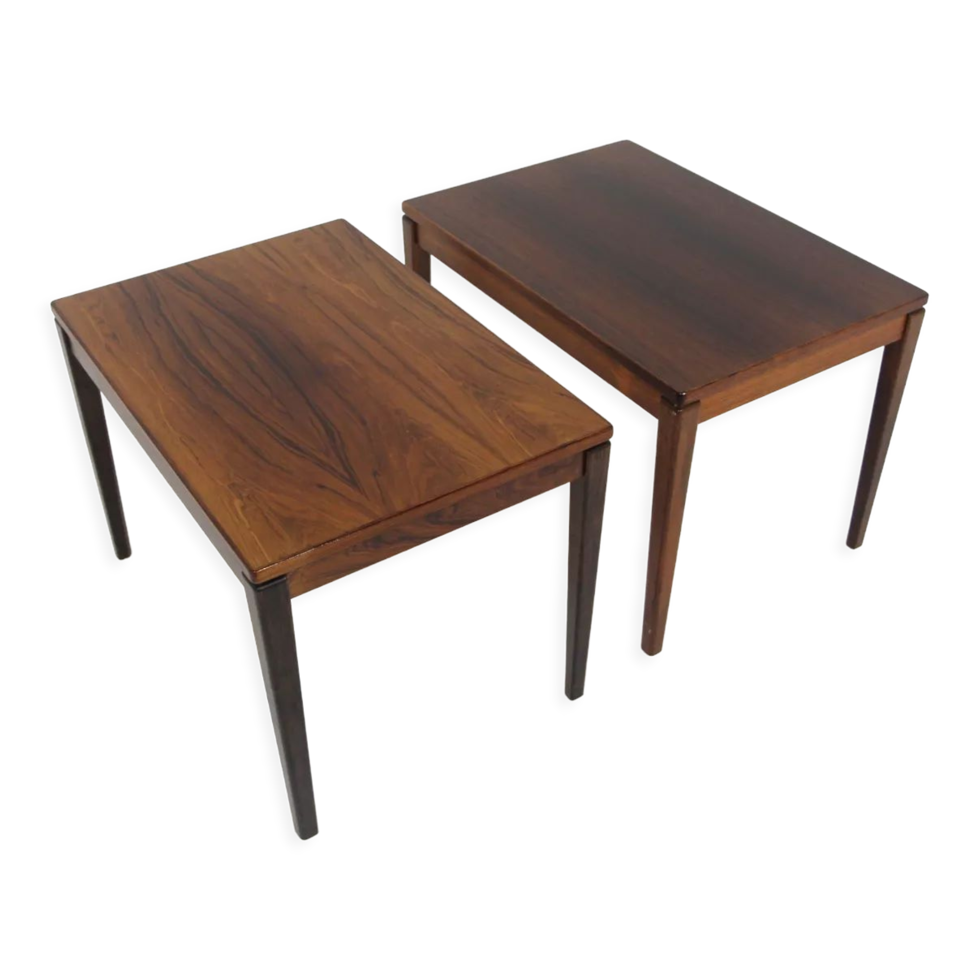 Set of 2 Scandinavian rosewood side tables, Sweden, 1960