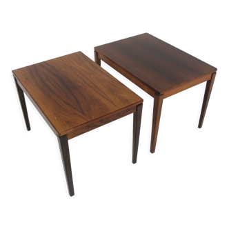 Set de 2 tables d'appoint scandinave en palissandre, Suède, 1960