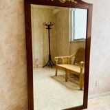 Rectangular mirror beveled ice, wooden frame