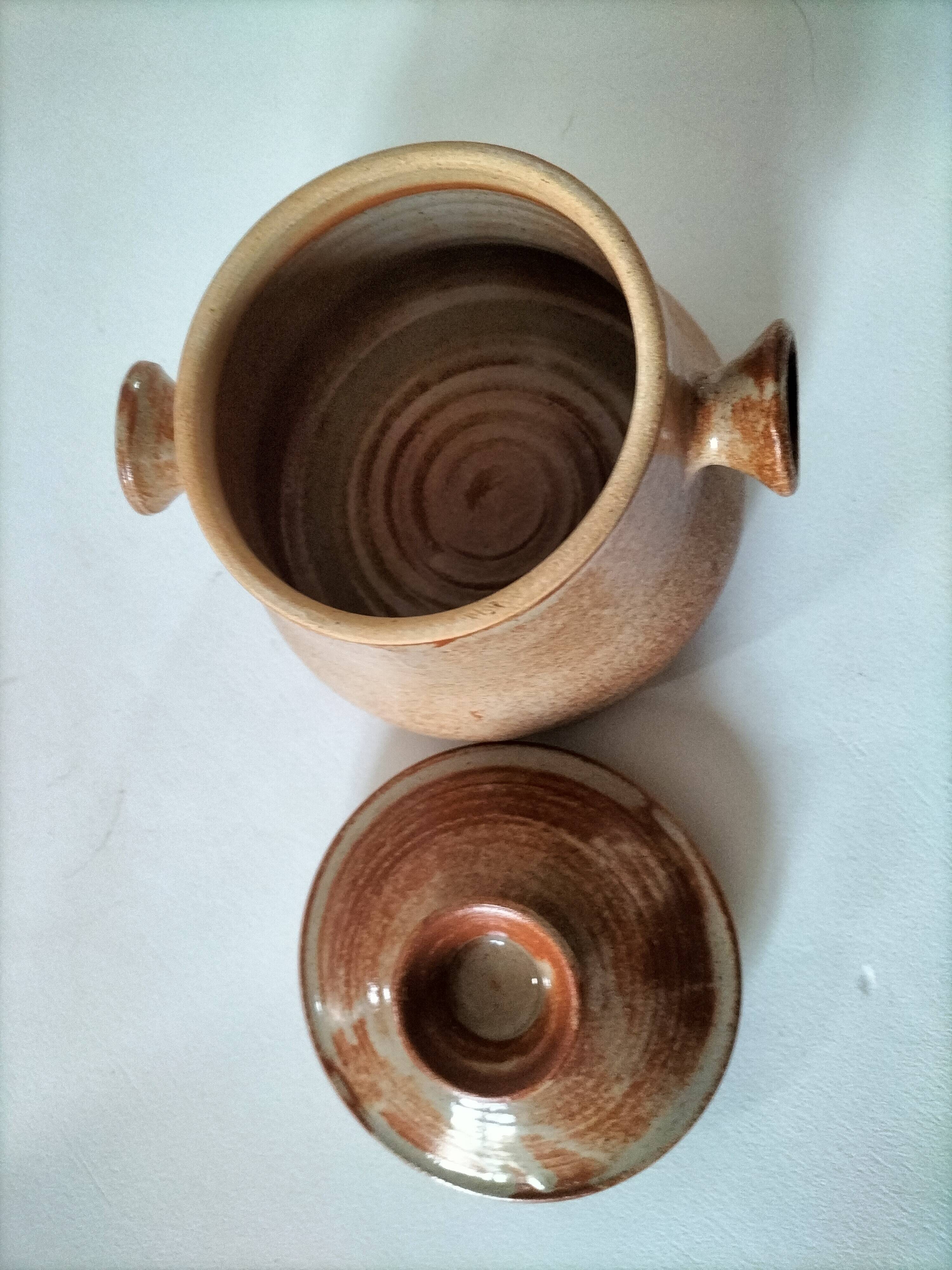 Stoneware coffee service signed Daniel Auger, Puisaye (Burgundy), 1970s