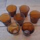Lot de 7 verres ambrés