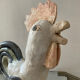 Vintage coq from the 60s in glazed stoneware
