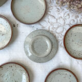 6 cups and under cups in vintage enamelled stoneware
