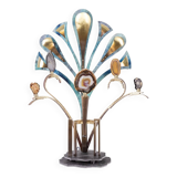 Agate lamp sculpture. Work of art craftsmanship.