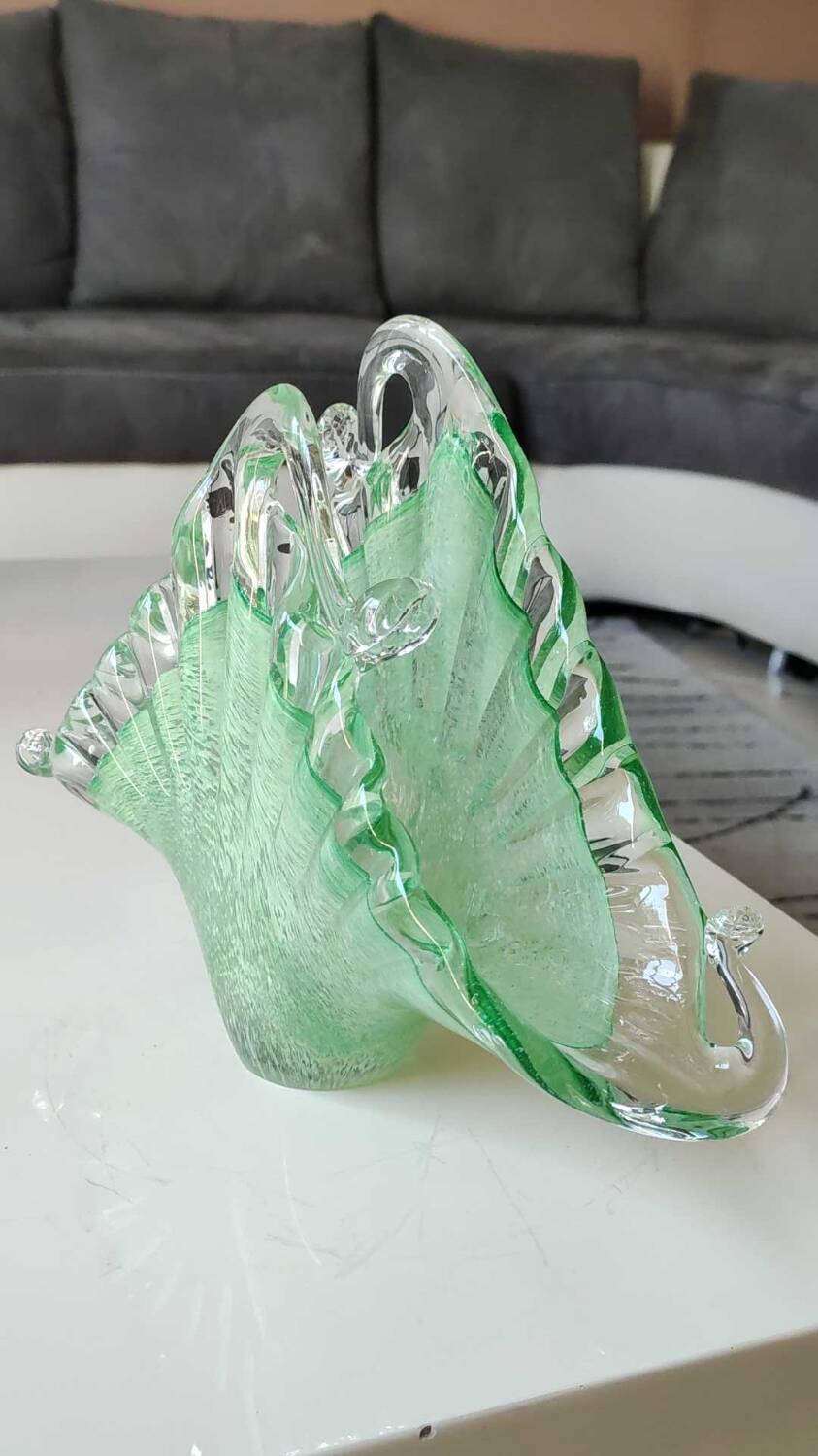 Pocket tray/Mail holder/Letter holder. Organic aquatic form. Blown Art Glass Murano Italy