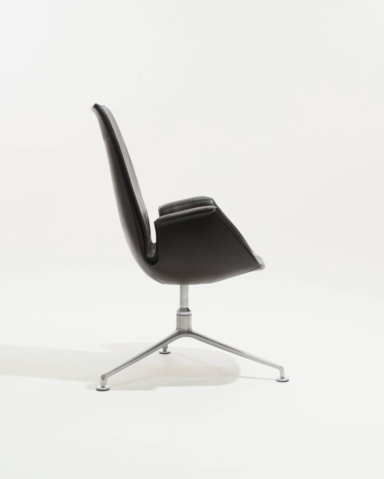 Fauteuil en cuir fk 6725, knoll, fabricius & kastholmon, 1960s