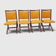 Set of 4 vintage saffron Scandinavian chairs
