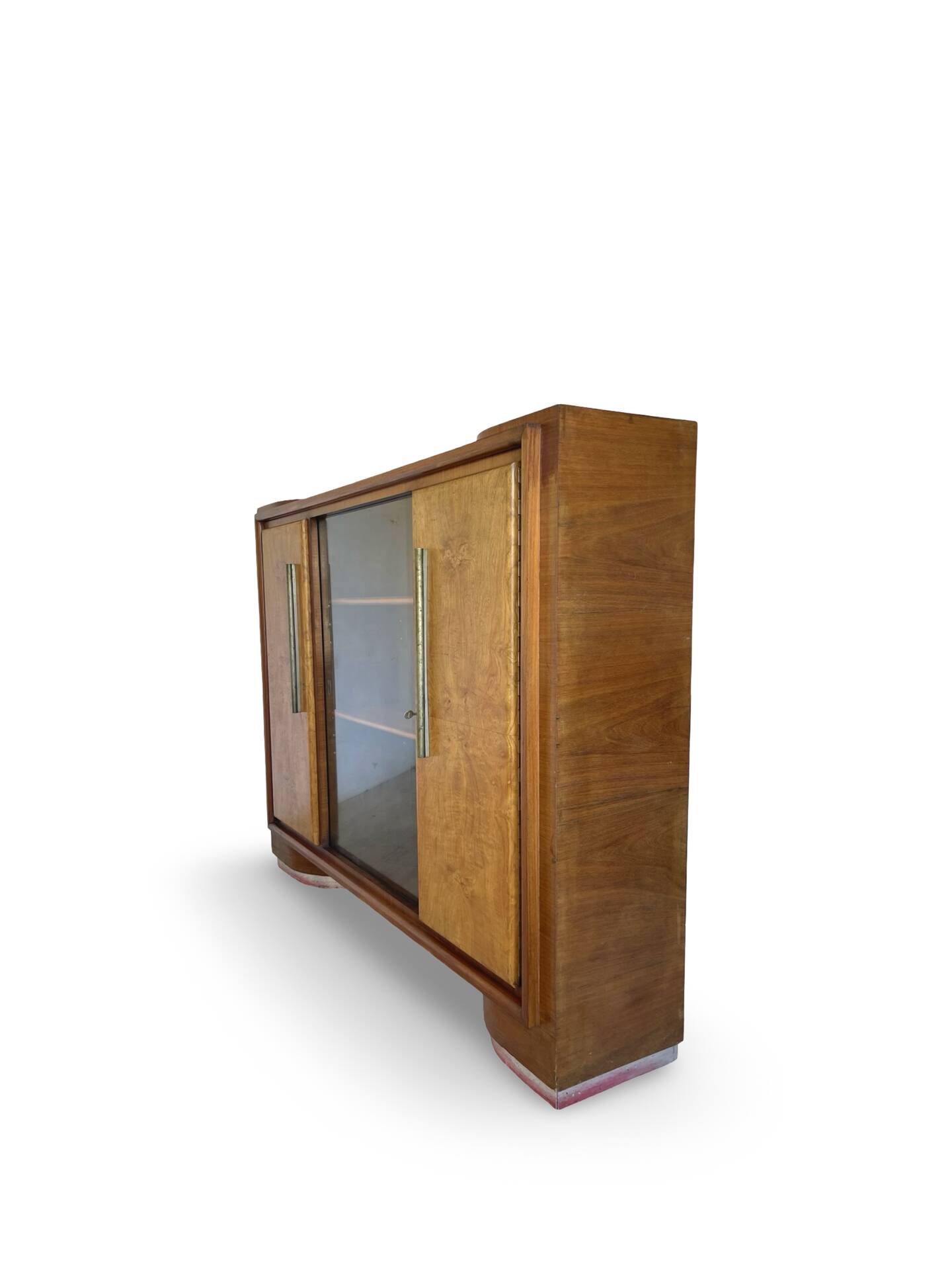 Striking Art Deco birch wood sideboard
