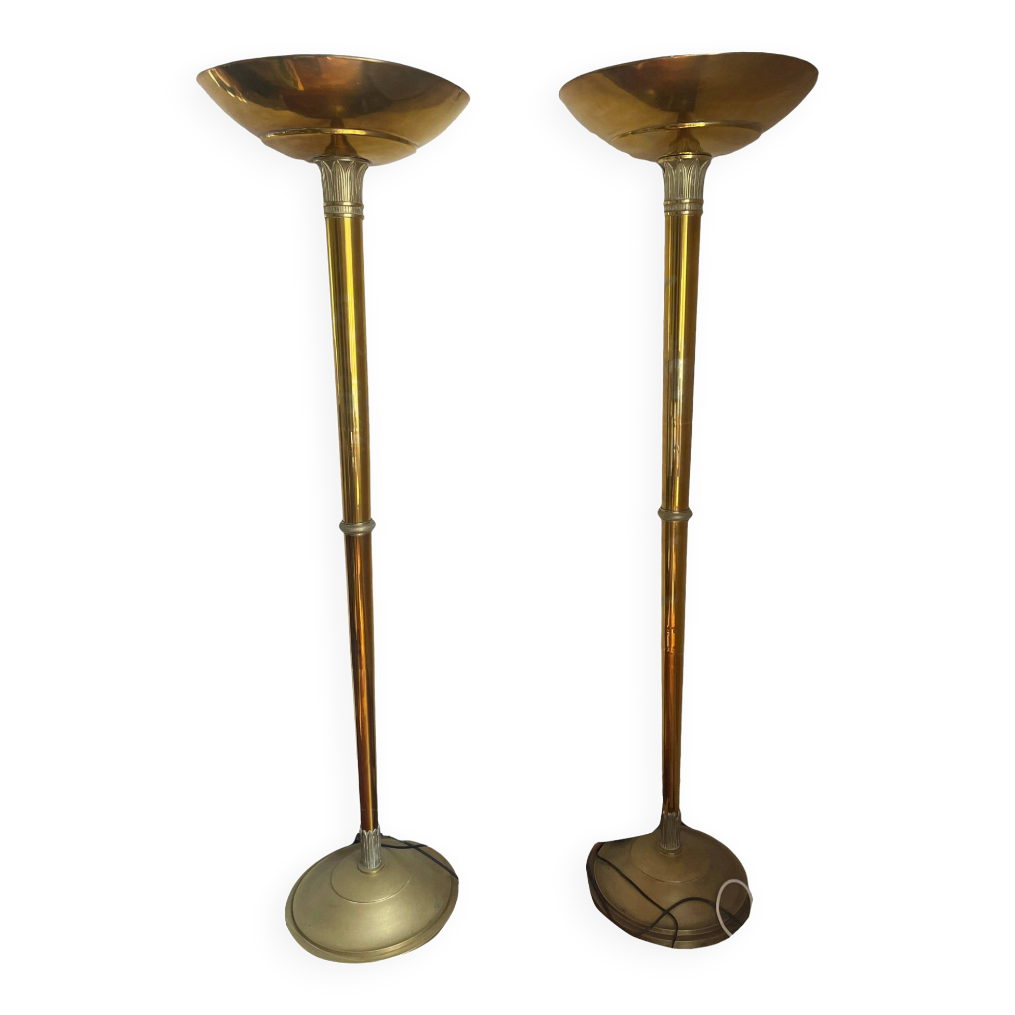 Empire style golden floor lamp