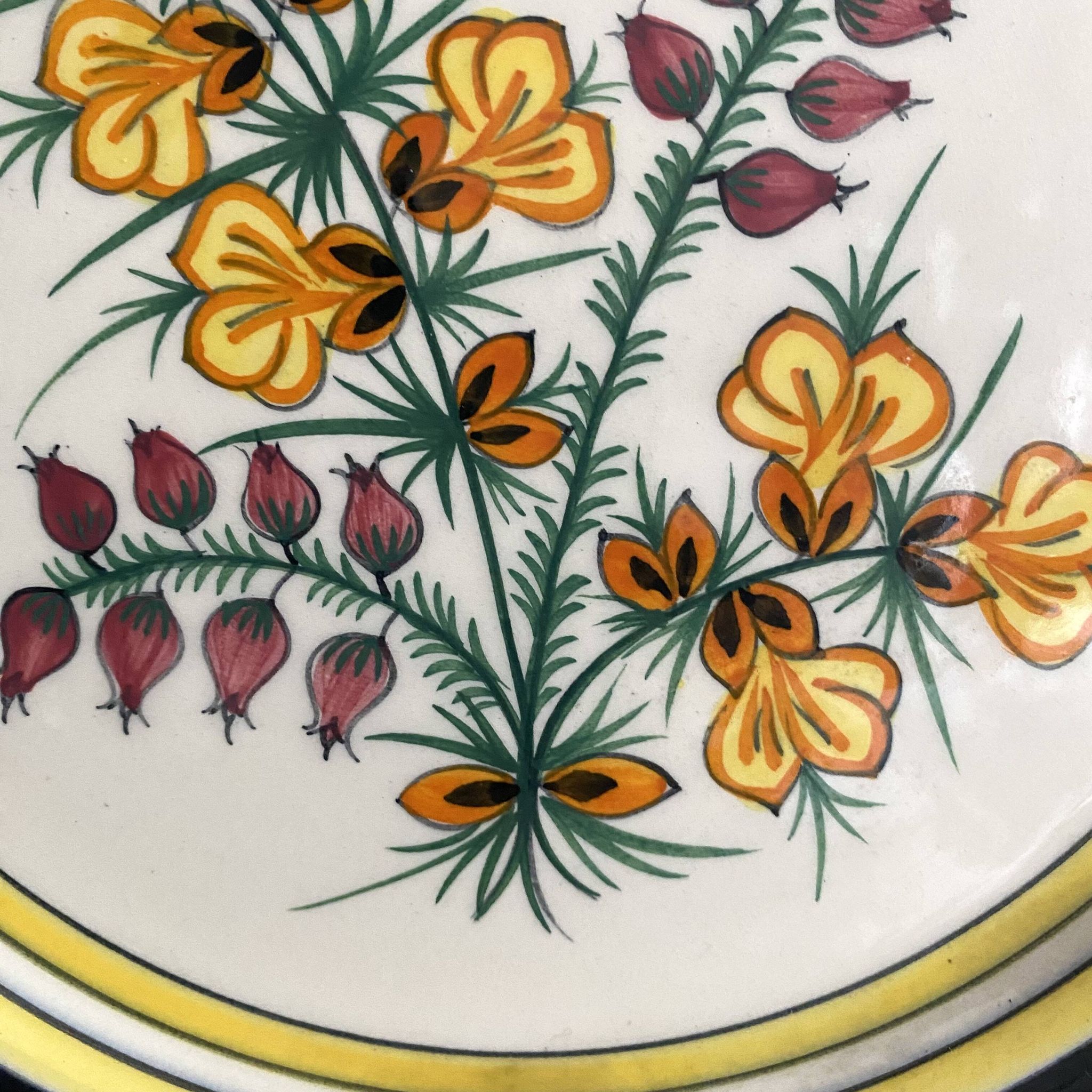 Henriot Quimper decorative plate with flowers