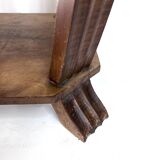 Art Deco side table in wood – sculptural base