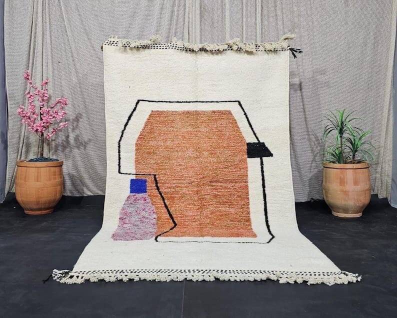 Traditional handmade Beni Ouraine rug, size 150 x 250 cm