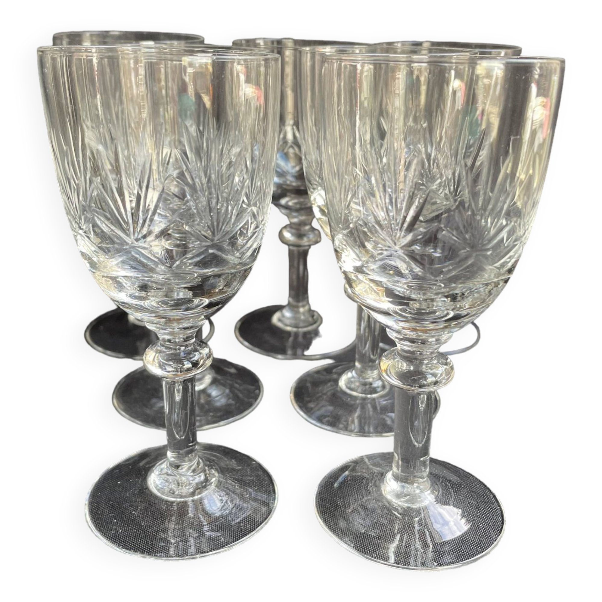 7 port glasses – Blown and cut crystal