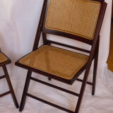 Duo of canned folding chairs