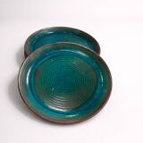 Set of 5 ceramic plates – ø 24.5 cm – signed tournay