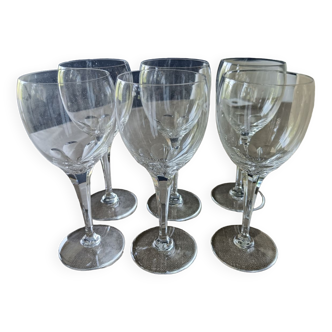 6 Lalique water glasses, Tuileries model