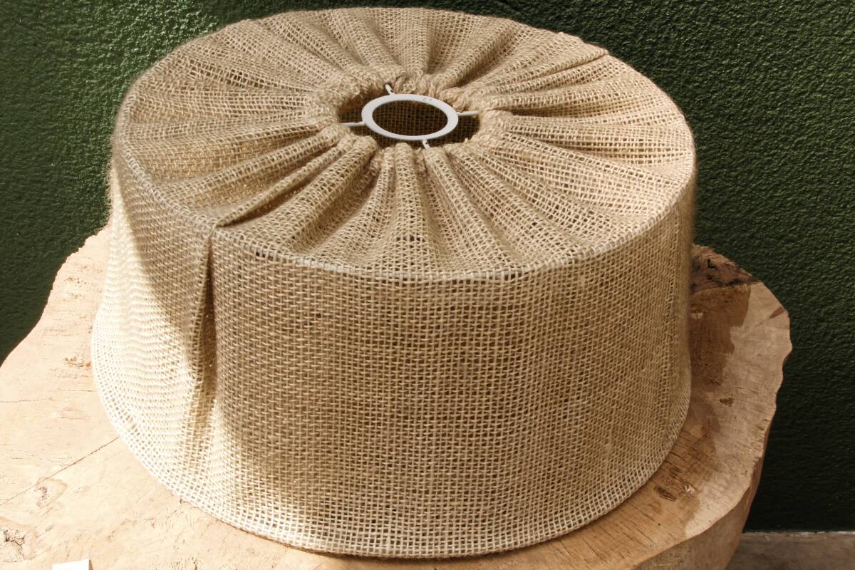 Lampshade, pendant light, 70s in wool and linen