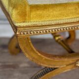Louis XVI Style Carved and Gilded Wooden Stool Circa 1880