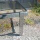 Table basse chrome et verre fumé