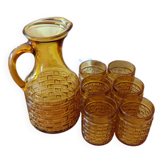 Ensemble pichet + verres bormioli années 60
