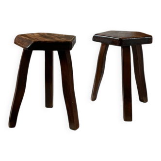 Pair of vintage stools by Olavi Hänninen – Solid oak – 1950s