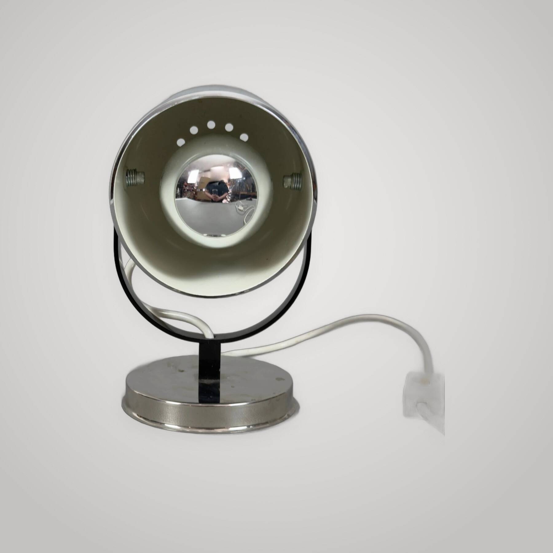 Reggiani Orb Table Lamp Metal Eye Modern Design Vintage 1970s