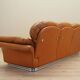 Orange leather sofa, Space Age design, 1960s, production: Italy