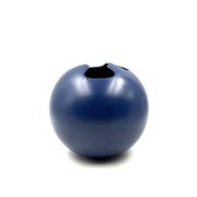 Modern blue spherical ceramic vase, Italy 1970
