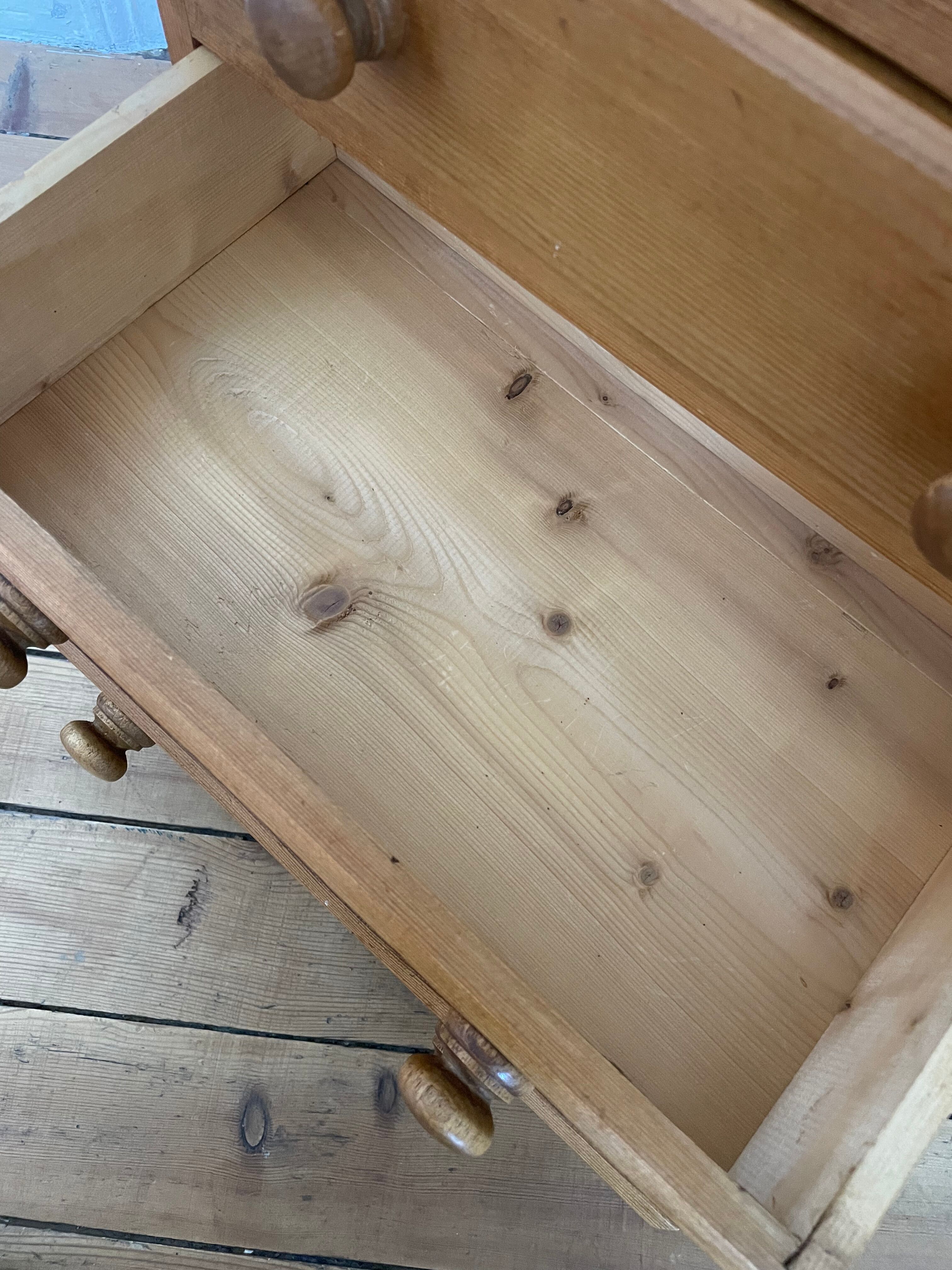 Mini vintage solid pine chest of drawers