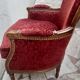 Lot 2 fauteuil voltaire médaillon bergère rouge bois sculpture