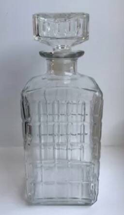 70s glass whiskey decanter