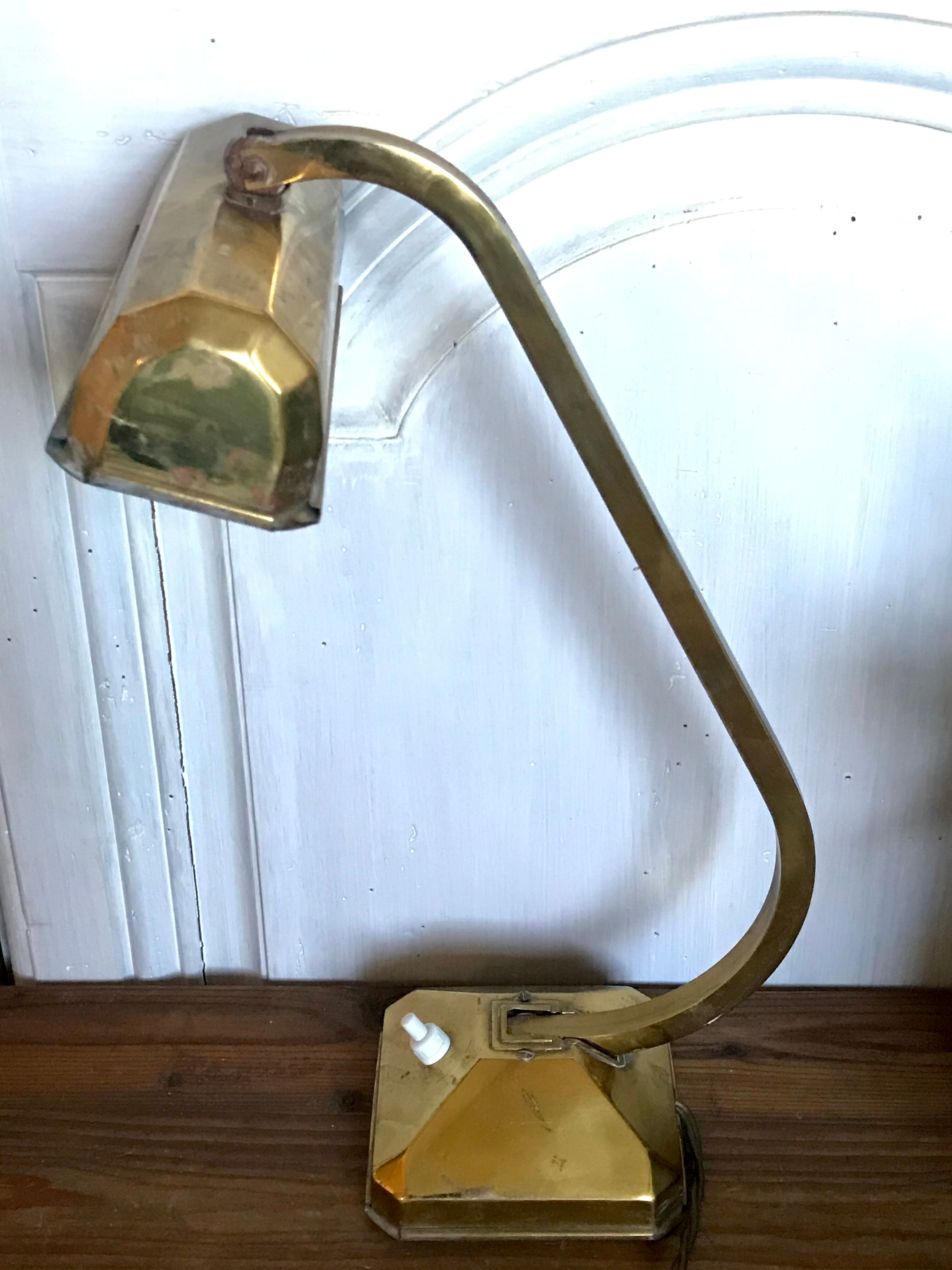 Art Deco brass desk lamp