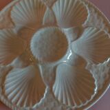 Assiette à huîtres en faïence blanche de Longchamp