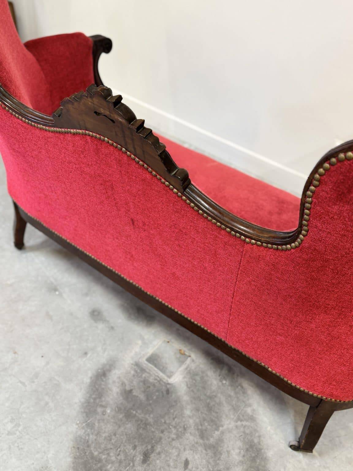 Antique Louis-Philippe velvet sofa