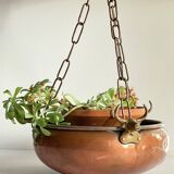 Cache-pot suspendu aux 3 buffles vintage