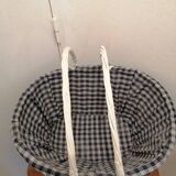 Vintage oval white wicker basket