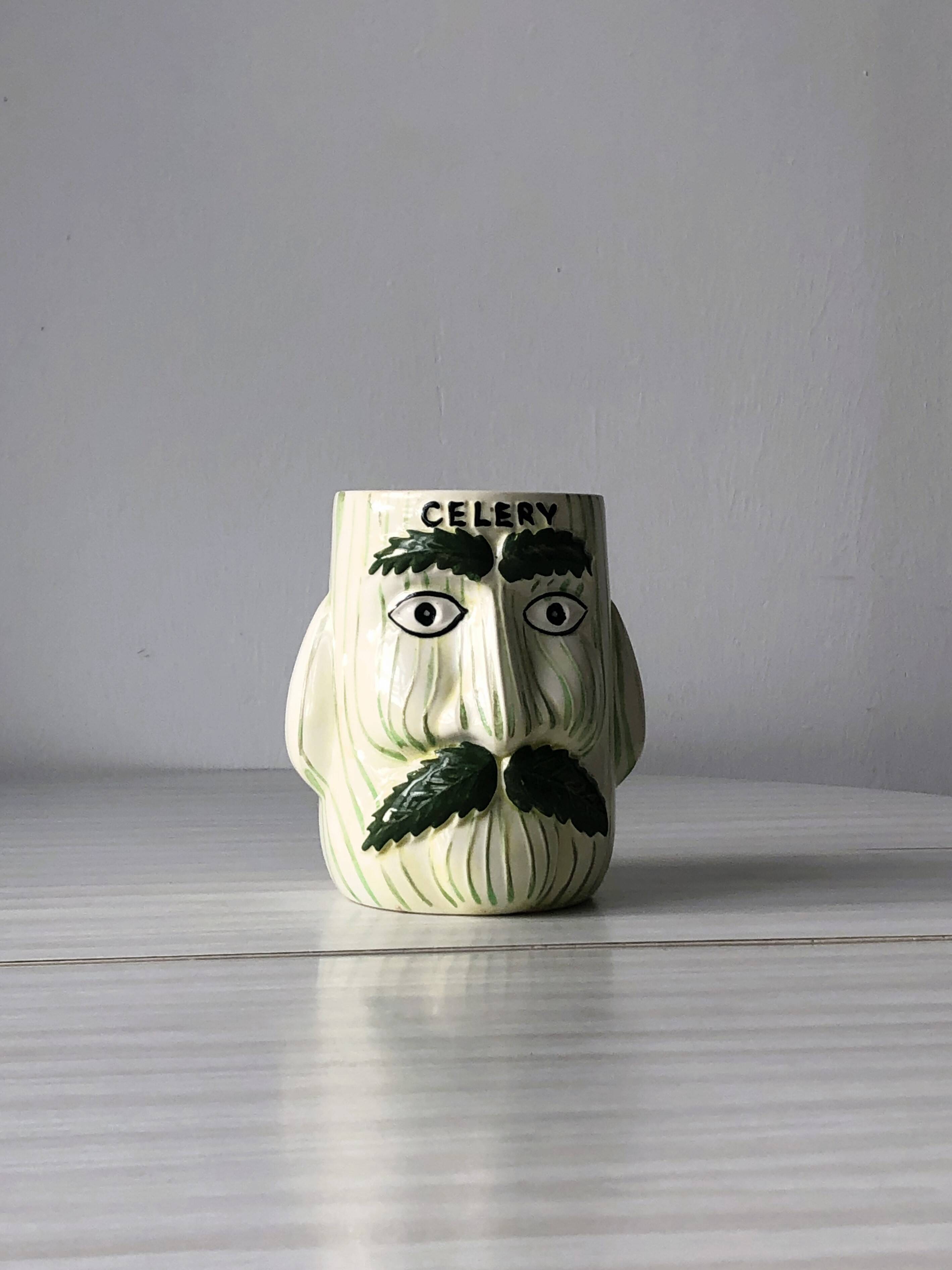 Celery face pot for ceramic utensils