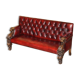 Canapé Chesterfield victorien en cuir avec têtes de lion sculptées