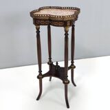 Ebonized Beech Gueridon with a Broccatello Marble Top, Italy