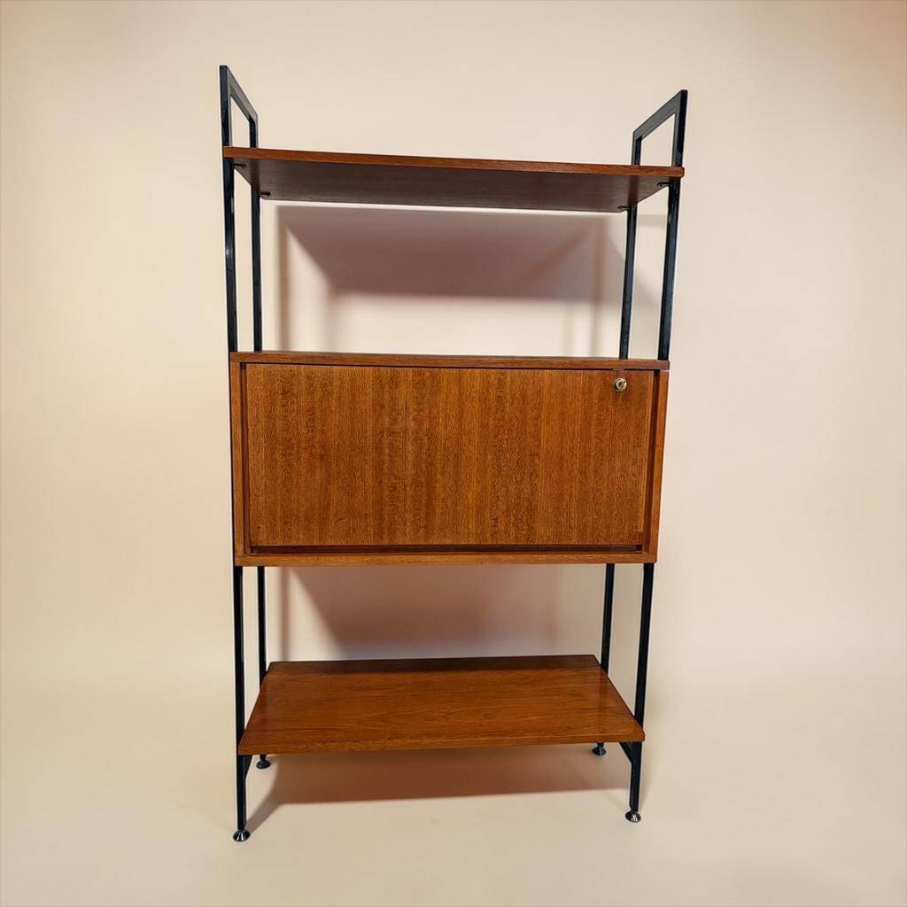 Vintage wooden wall-mounted furniture on legs / MDK secretary