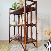 Etagère, bibliothèque en rotin ancienne