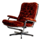 Swedish swivel armchair in velvet, 1970s