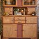 Mado two-body kitchen buffet vintage 1950s – cathedral glass