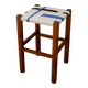 Wooden stool. Vintage stool. woven stool