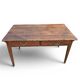Ancienne table de ferme en bois massif à deux tiroirs