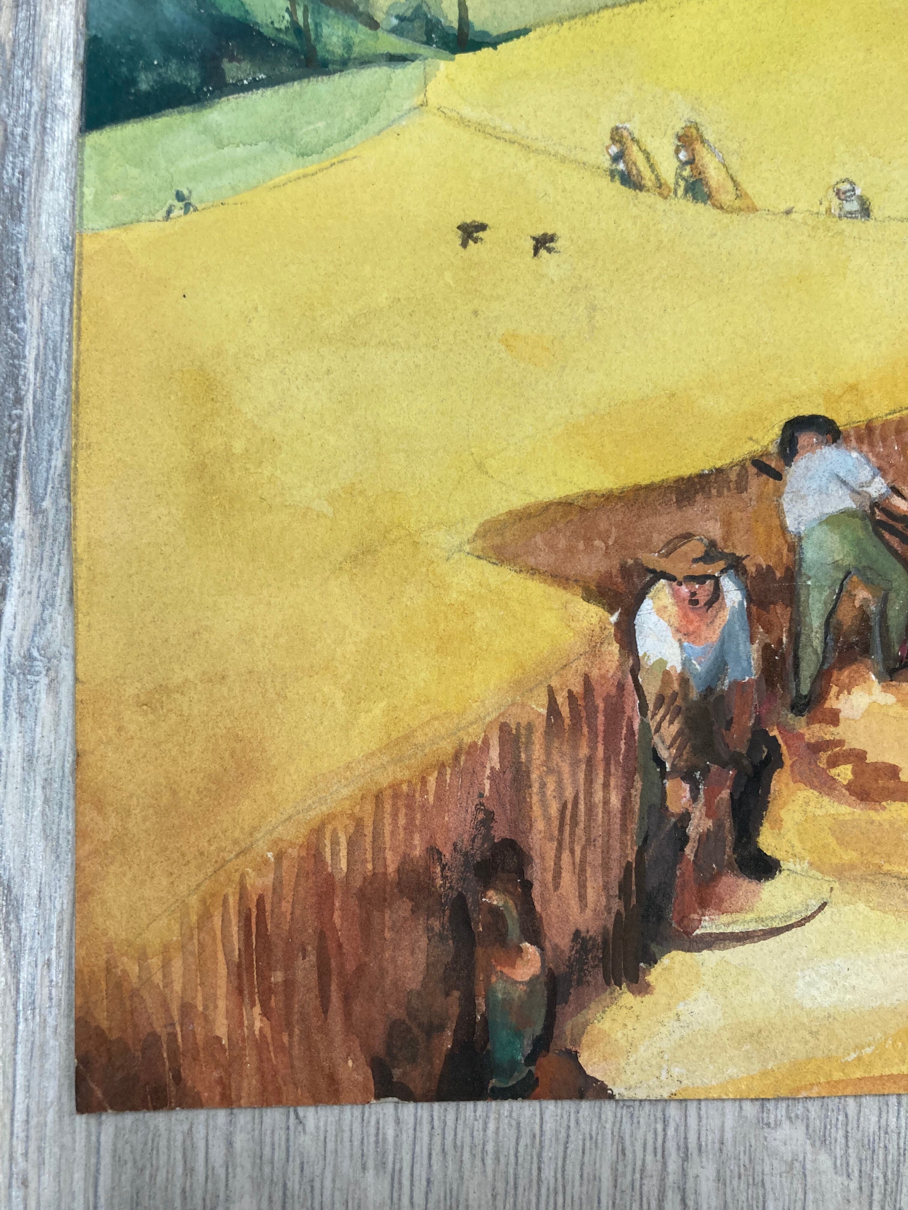 Vintage landscape watercolor