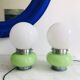 Pair of opaline glass desk lamps